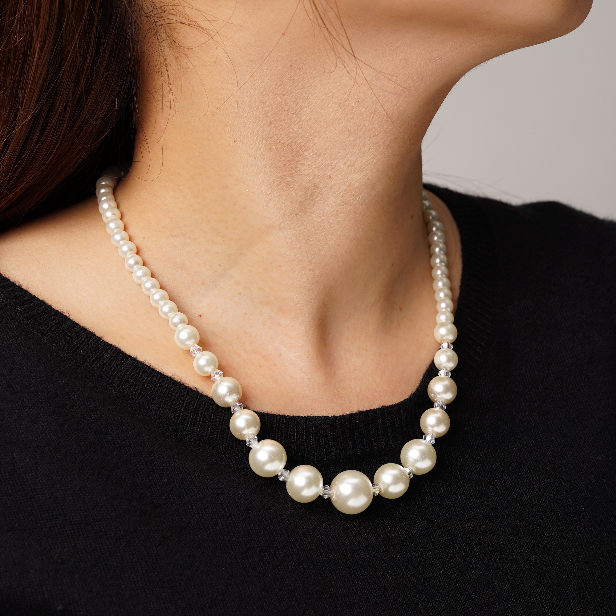 510Na【１粒パール】ネックレス CZ　高級　新品　エレガント　シンプル　真珠